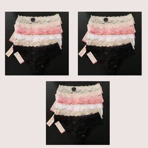Special listing 3x6-Pack Women's Full Lace Tangas EBL7005 Size M